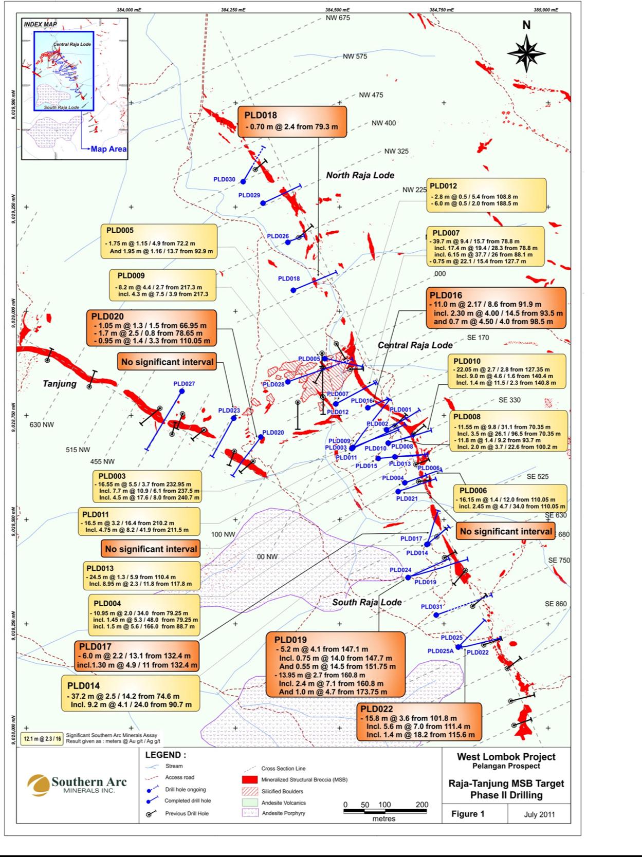 Figure 1. RajaTanjung MSB Targets Phase 2 Drilling Results Plan