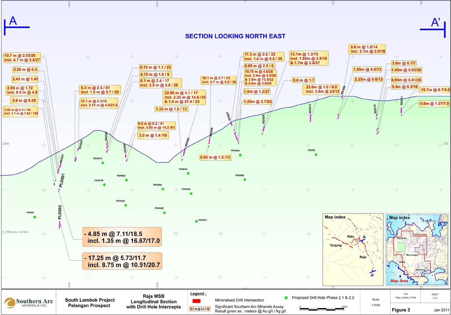 Figure 3 INTERCEPTS AT CENTRAL RAJA PELANGAN PROSPECT WEST LOMBOK PROPERTY